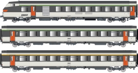 L.S. Models LS41254DC - H0 - 3-tlg. Set Personenwagen VU+VTU, SNCF, Ep. IV